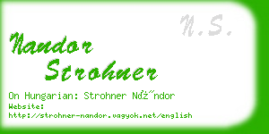 nandor strohner business card